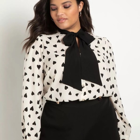 Eloquii Tie Neck Blouse - Picture 8 of 9